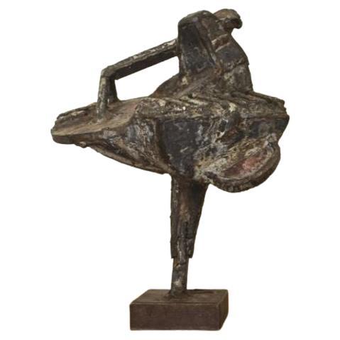 Sculpture en fer d'Erik Ålykke représentant une grenouille musicienne en vente
