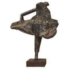 Vintage Erik Ålykke Iron Sculpture of Frog Musician