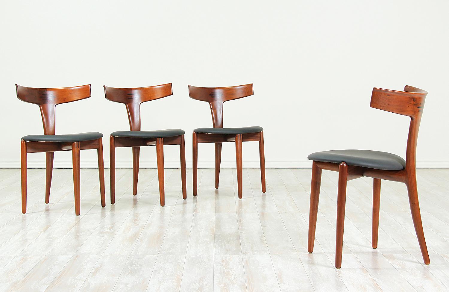 Leather Erik Andersen and Palle Pedersen Dining Chairs for Randers Møbelfabrik