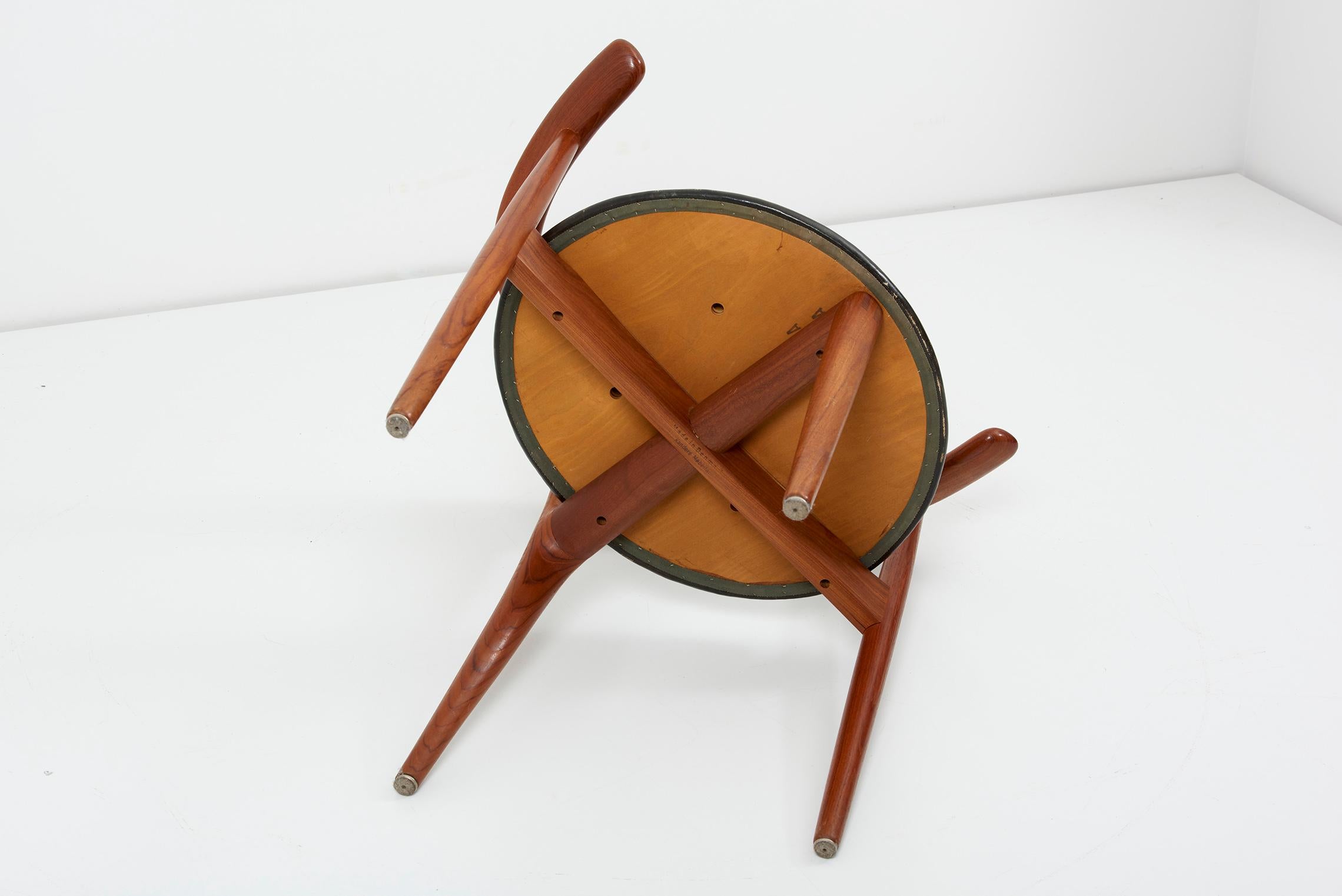 Erik Andersen & Palle Pedersen Chair in Teak, Leather for Randers, Denmark 1960s 11