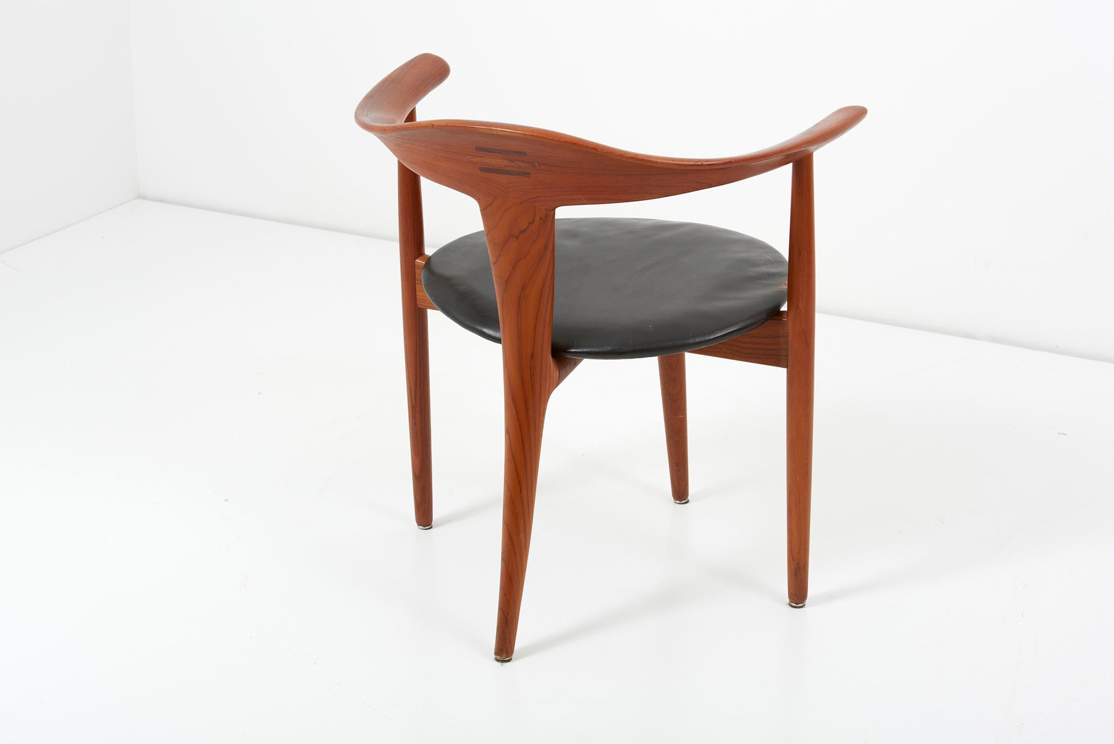 Erik Andersen & Palle Pedersen Chair in Teak, Leather for Randers, Denmark 1960s In Good Condition In Berlin, DE