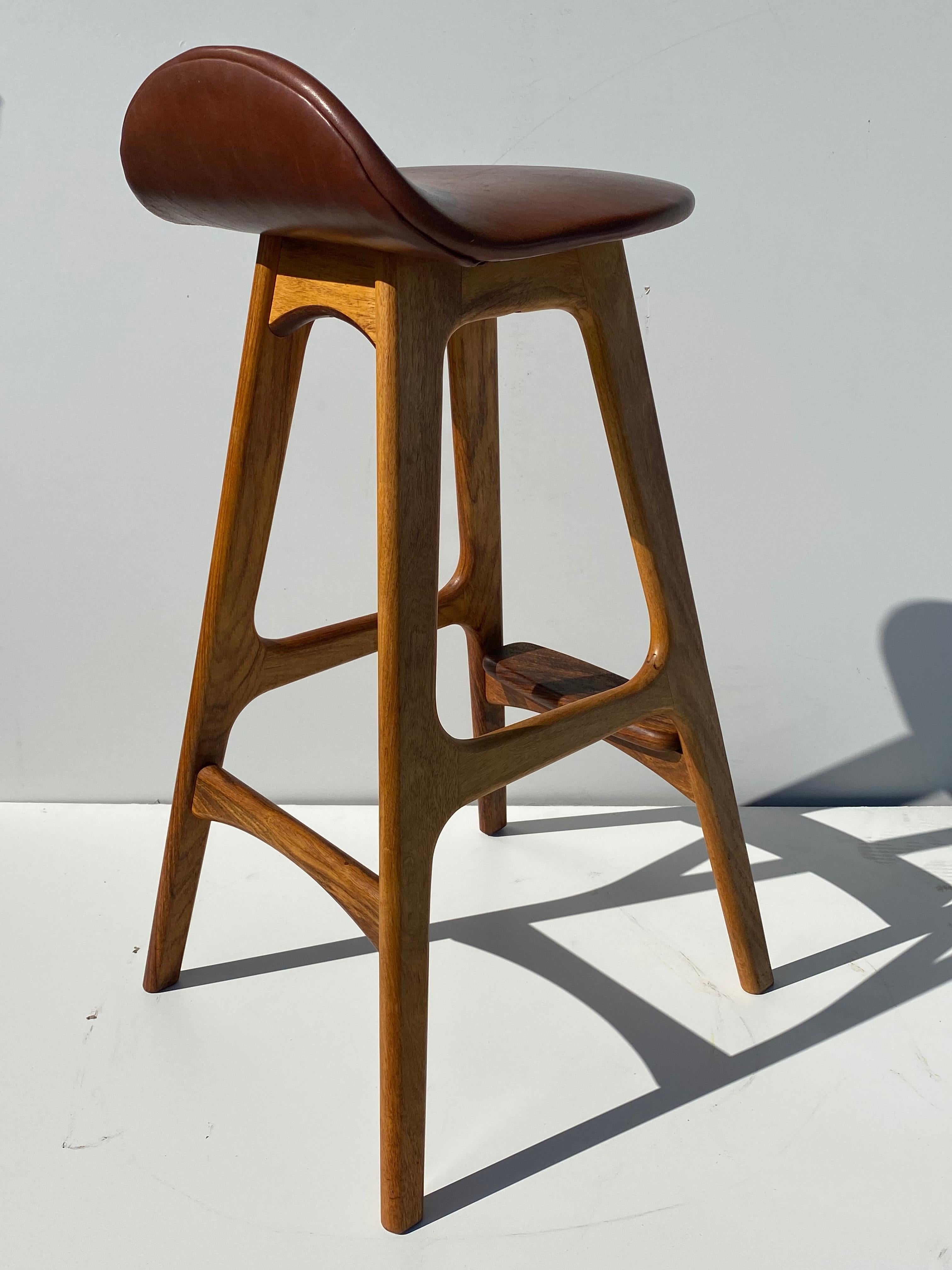 Erik Bach Teak Bar Stool 1