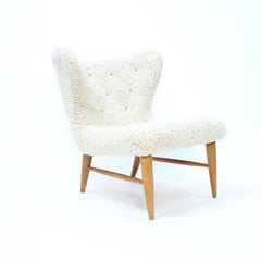 Erik Bertil Karlén, Swedish sheep skin lounge chair for Firma Rumsinteriör, 1940