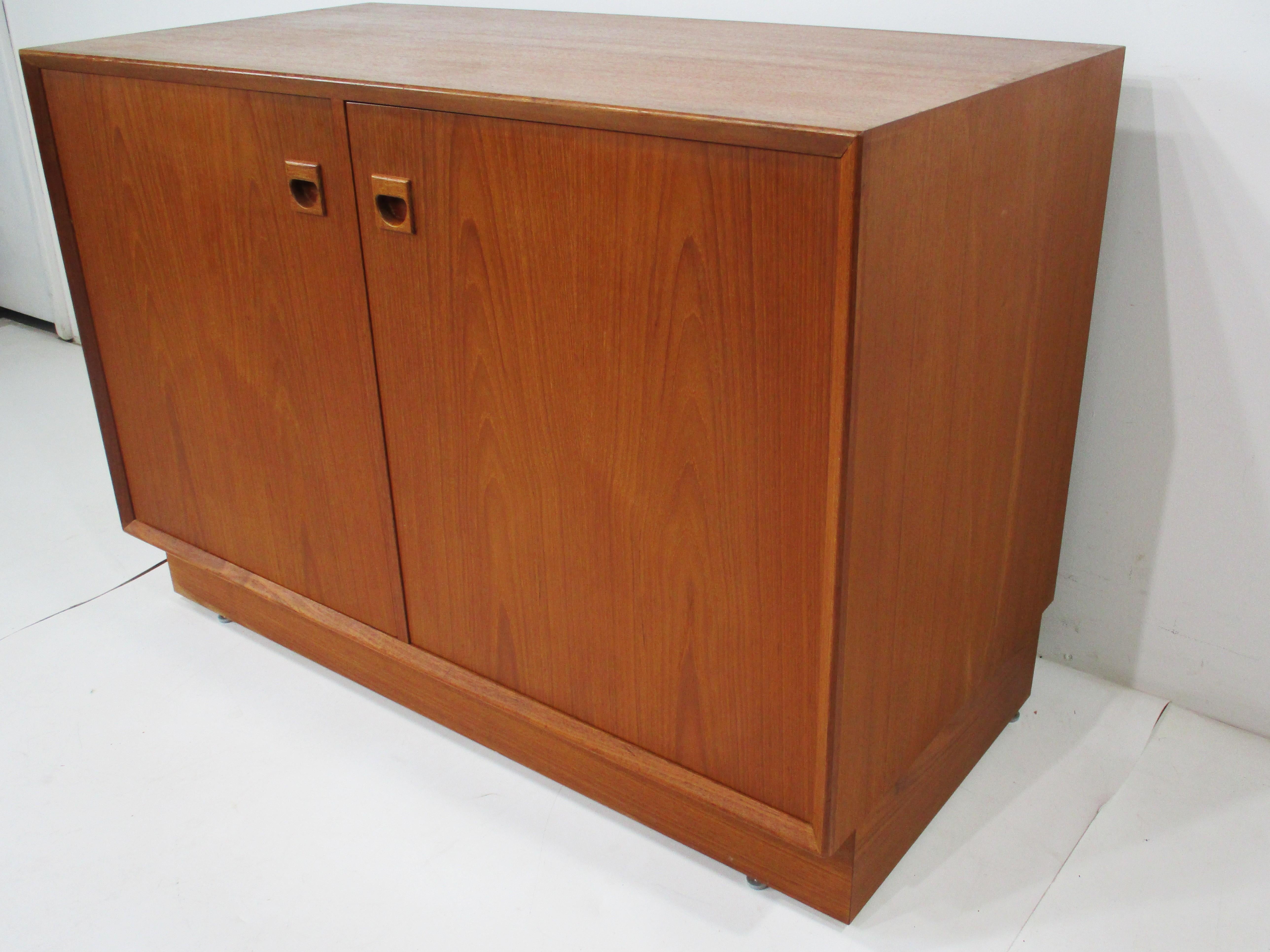 Mid-Century Modern Erik Brouer 2pc. Teak Cabinet Chest for Brouer Mobelfabrik Denmark ( A )