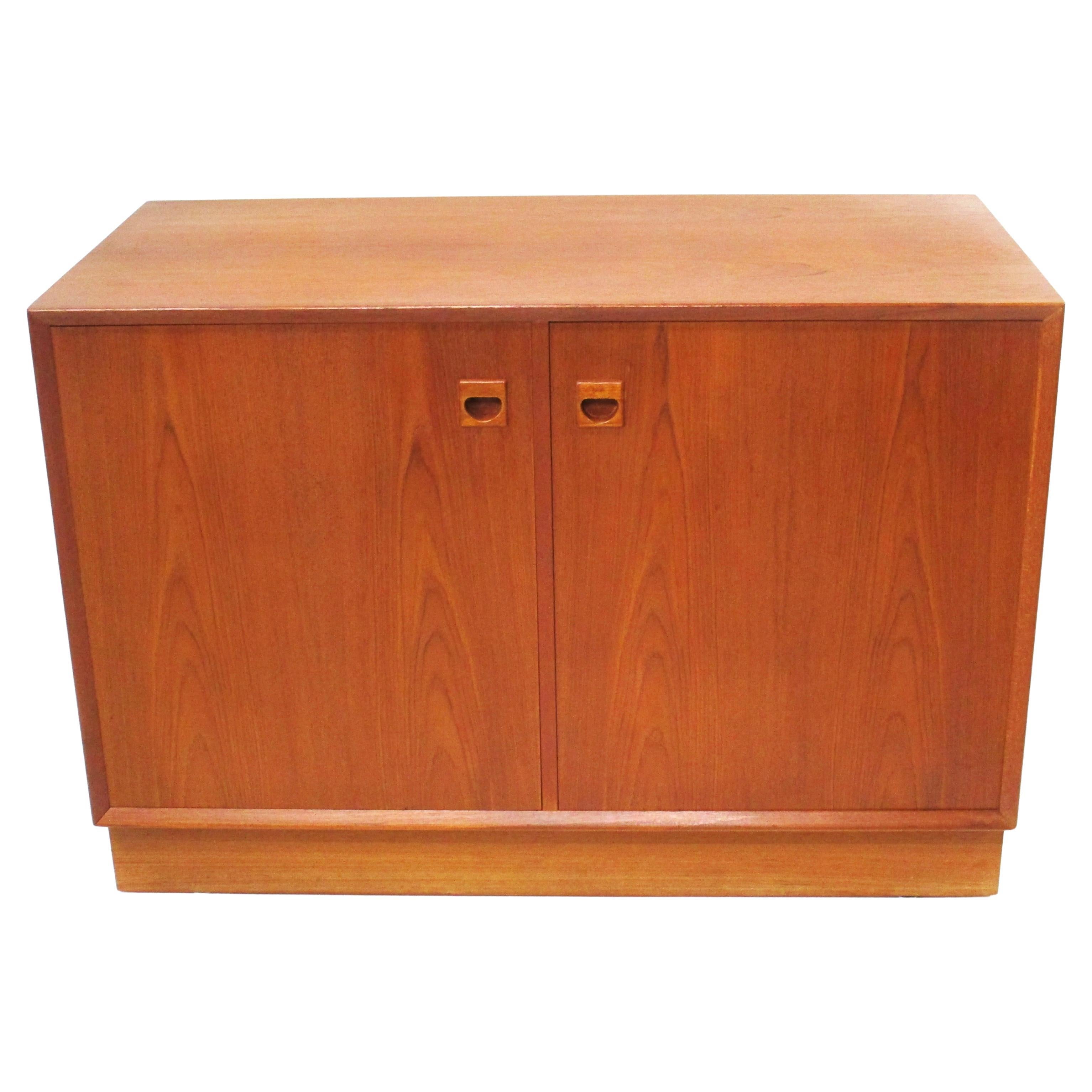 Mid-Century Modern Erik Brouer 2pc. Teak Cabinet Chest for Brouer Mobelfabrik Denmark ( B )