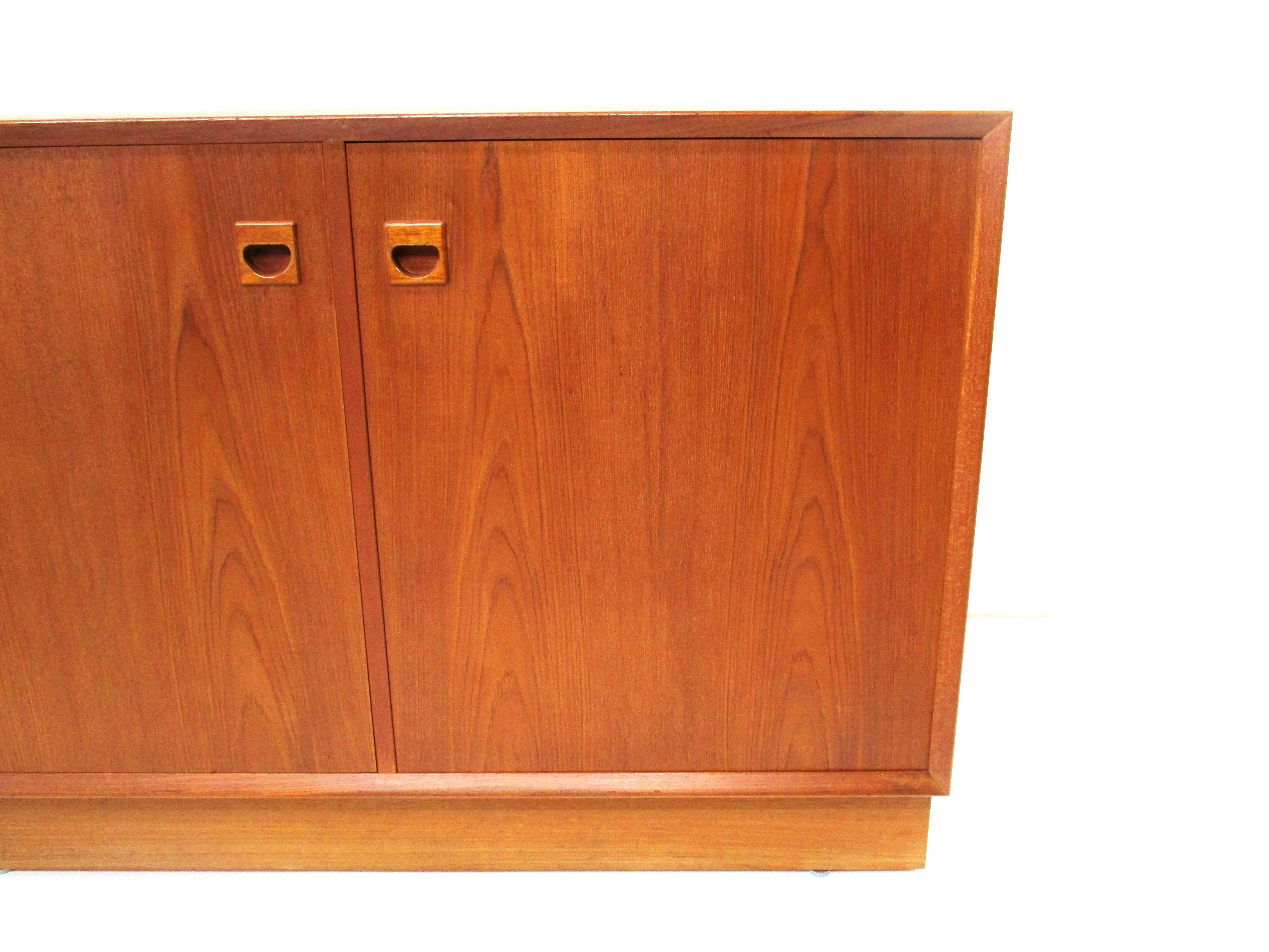 Erik Brouer 2pc. Teak Cabinet Chest for Brouer Mobelfabrik Denmark ( B ) In Good Condition In Cincinnati, OH