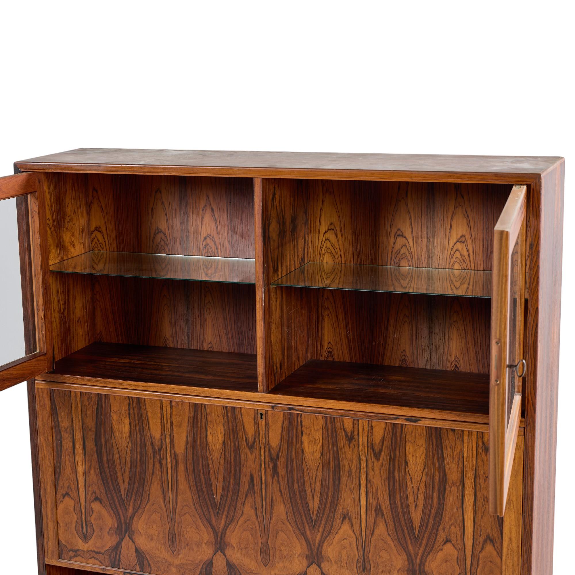 Vetro Erik Brouer per Brouer Furniture Credenza e conigliera in palissandro danese del Mid Century in vendita