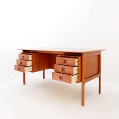 Erik Brouer for Brouer Møbelfabrik Mid Century Danish Teak Desk - 1960s