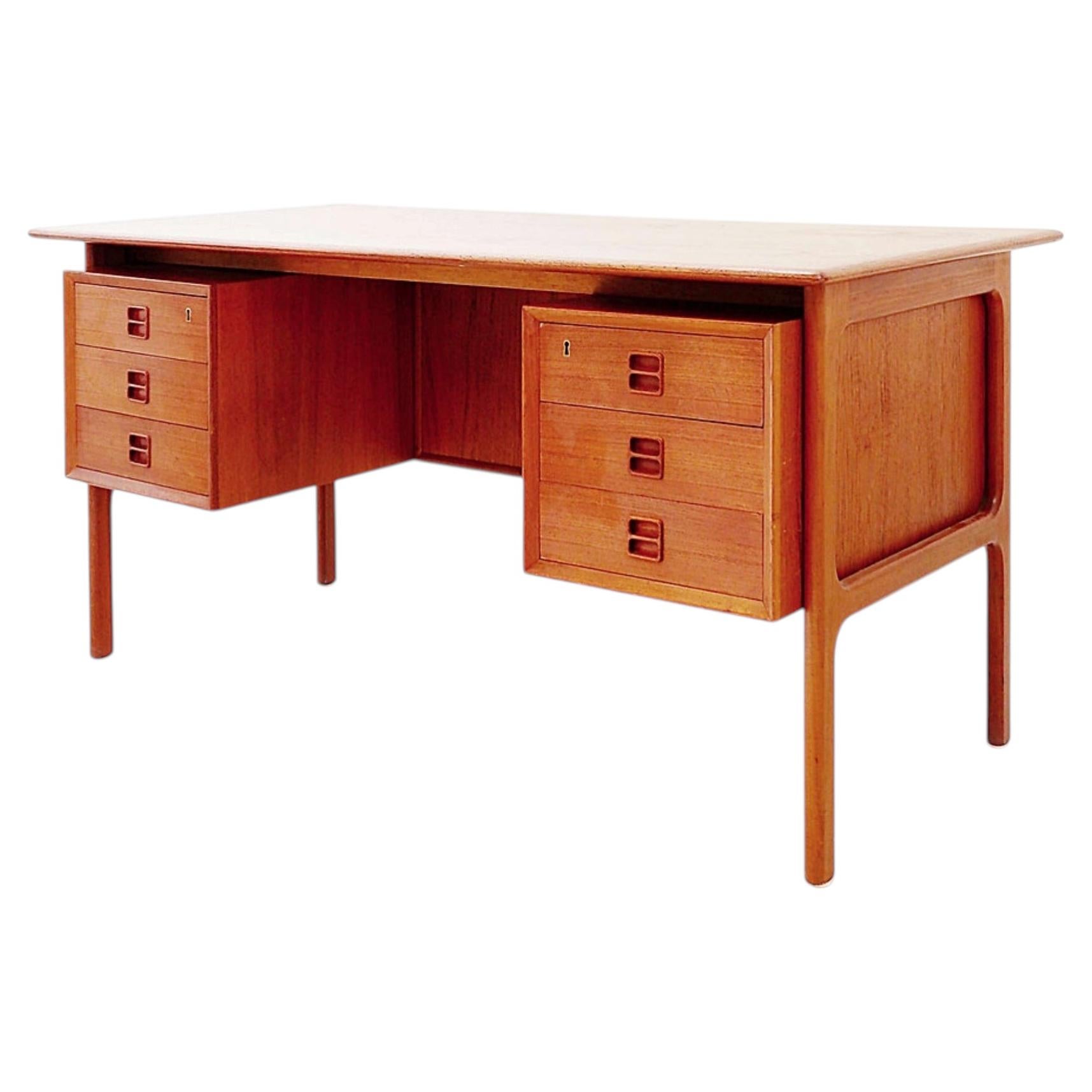 Erik Brouer for Brouer Møbelfabrik Mid Century Danish Teak Desk - 1960s For Sale