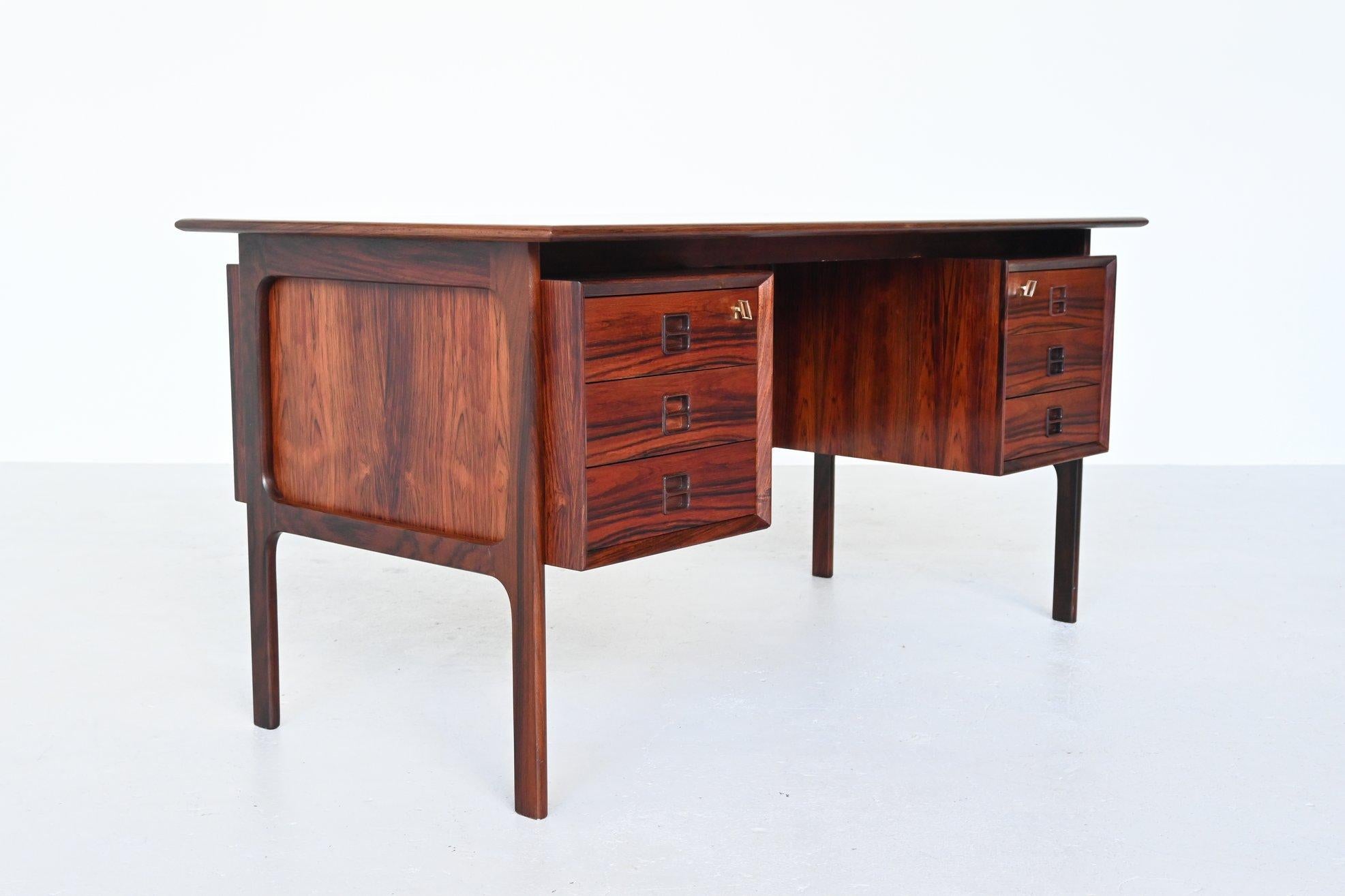 Scandinavian Modern Erik Brouer Rosewood Desk Brouer Møbelfabrik, Denmark, 1960