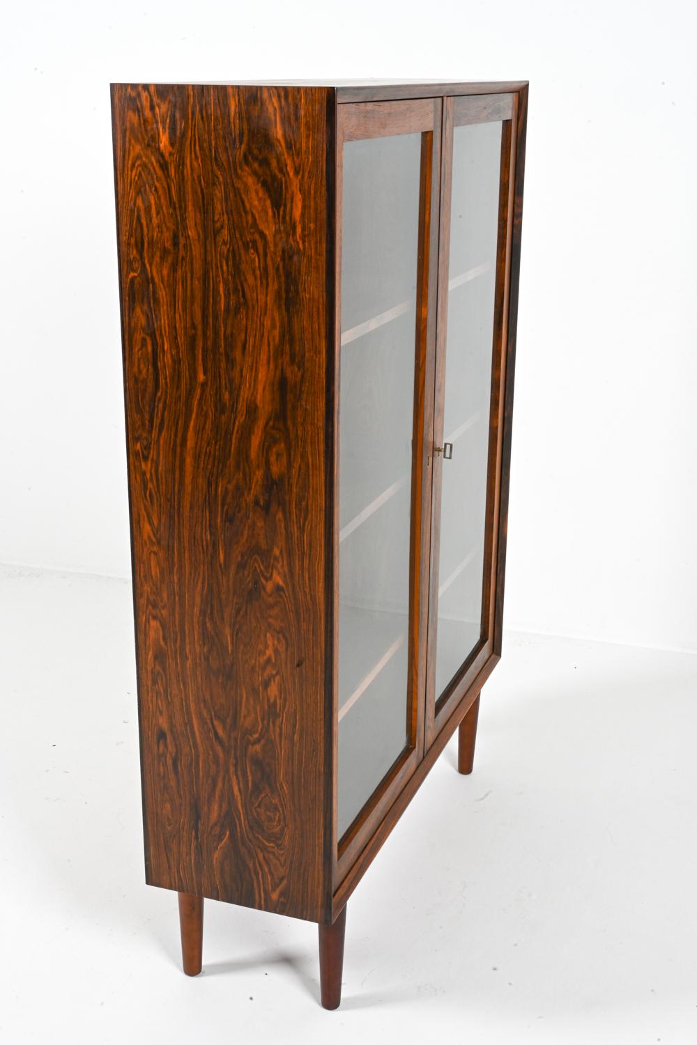 Erik Brouer Rosewood Display Cabinet, Denmark 1960s 7