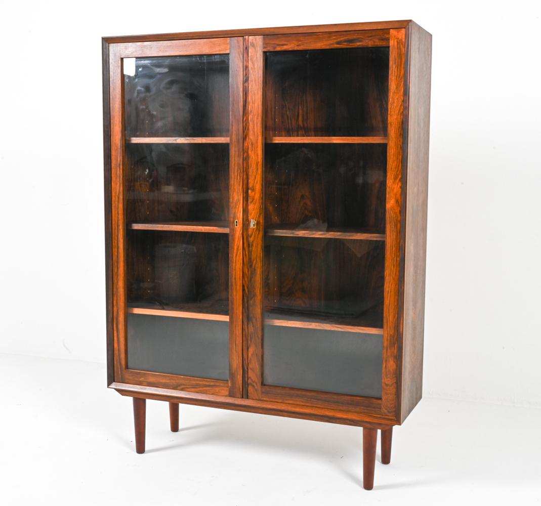 Danish Erik Brouer Rosewood Display Cabinet, Denmark 1960s For Sale