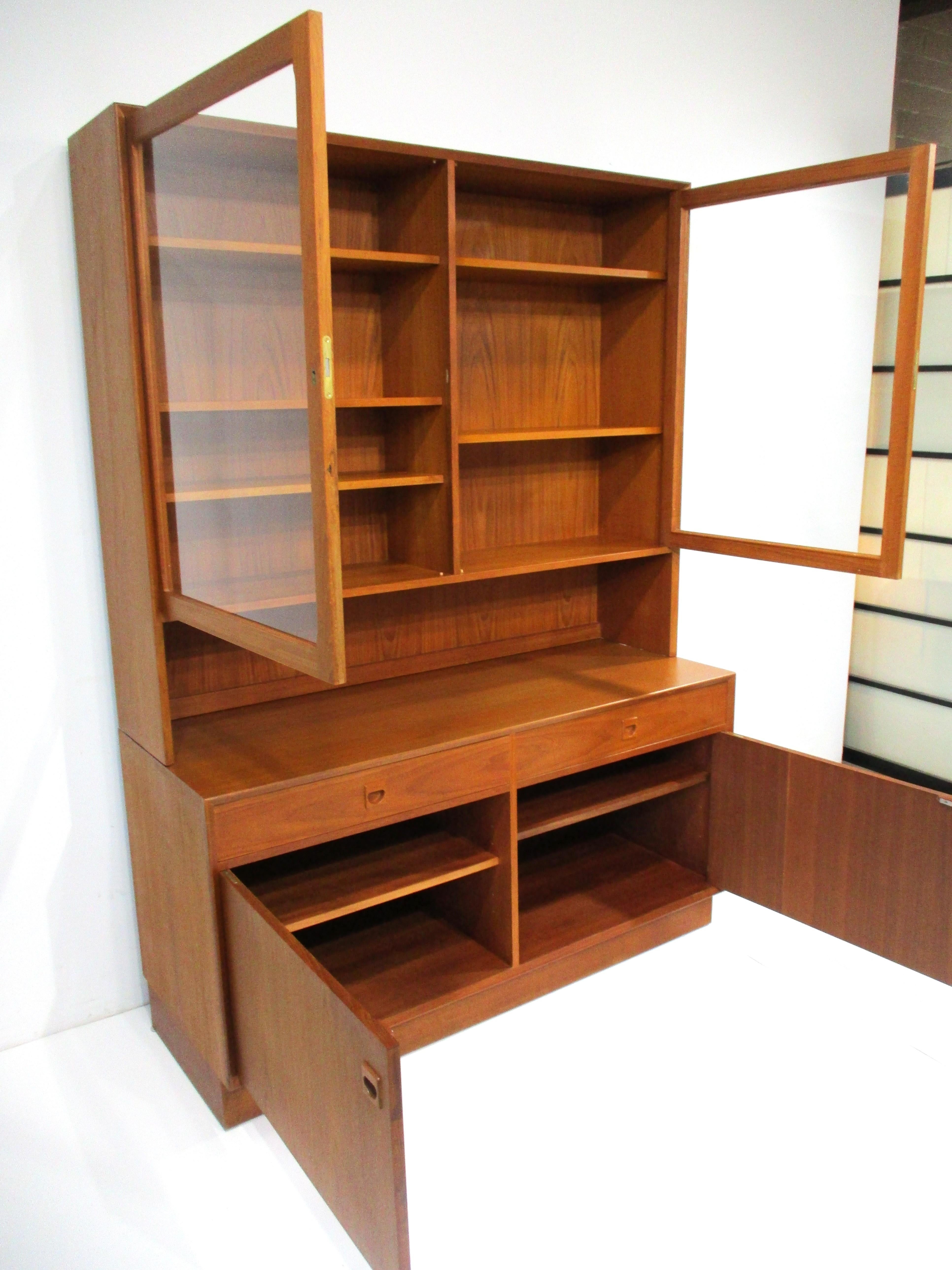 Erik Brouer Teak 2pc. Bookcase Cabinet Chest for Brouer Mobelfabrik Denmark 7