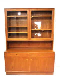 Erik Brouer Teak 2pc. Bookcase Cabinet Chest for Brouer Mobelfabrik Denmark