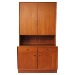 Erik Brouer Teak 2pc. Cabinet Chest for Brouer Mobelfabrik Denmark