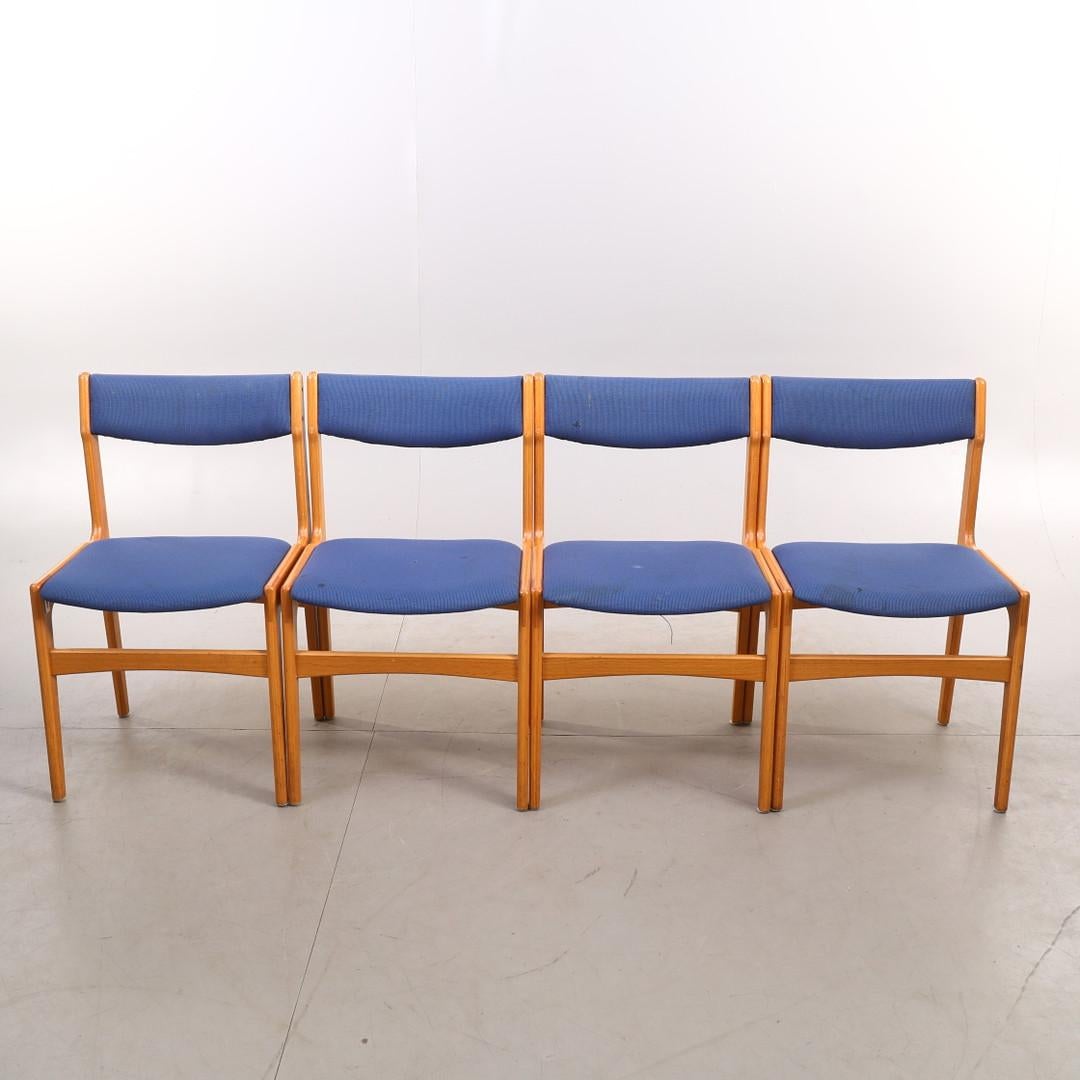 Danois Erik Buch 1960s Dining Chairs Set of 8 1960s mid century modern Blue en vente