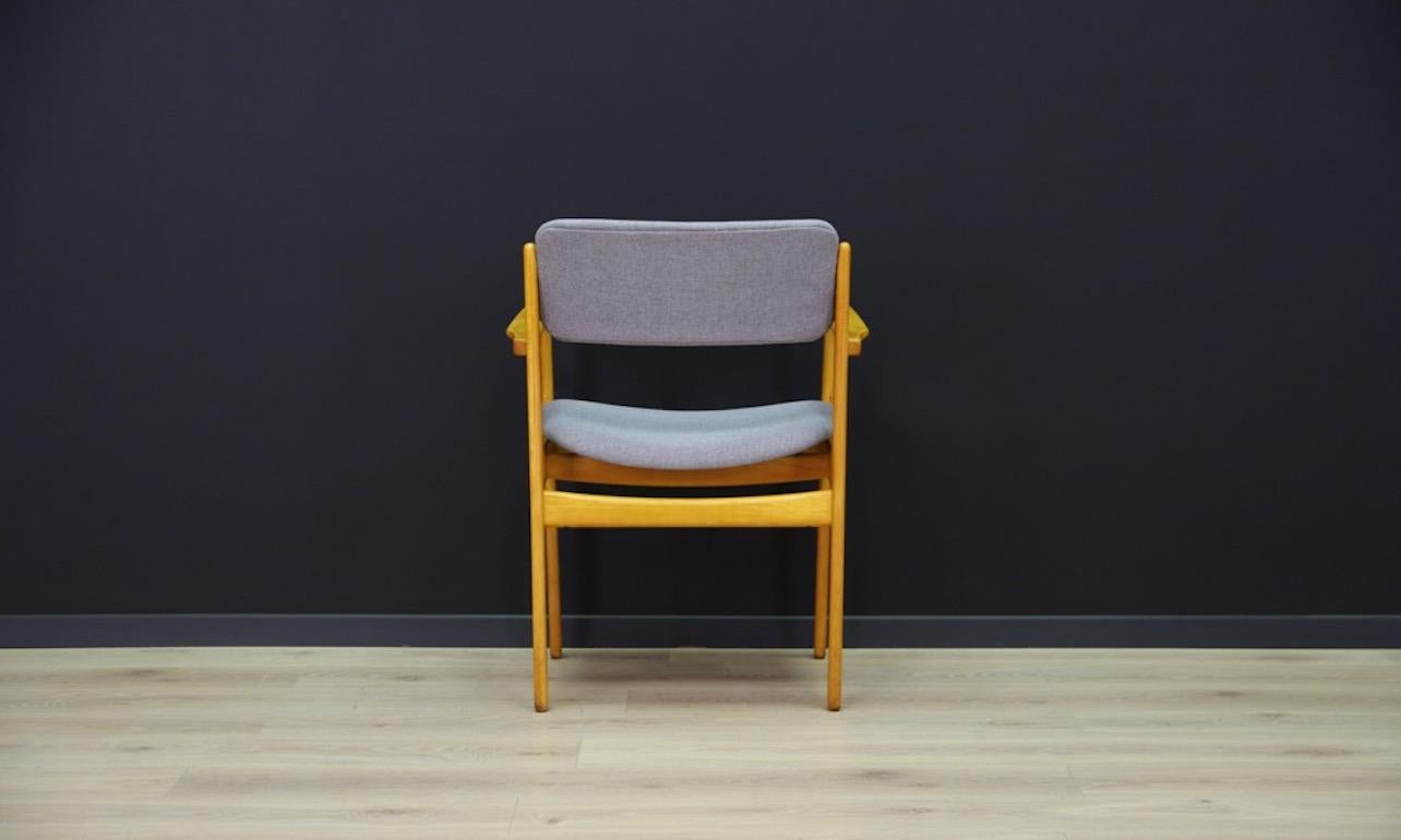 Erik Buch Armchair Danish Design Vintage Teak Gray, 1960s For Sale 2