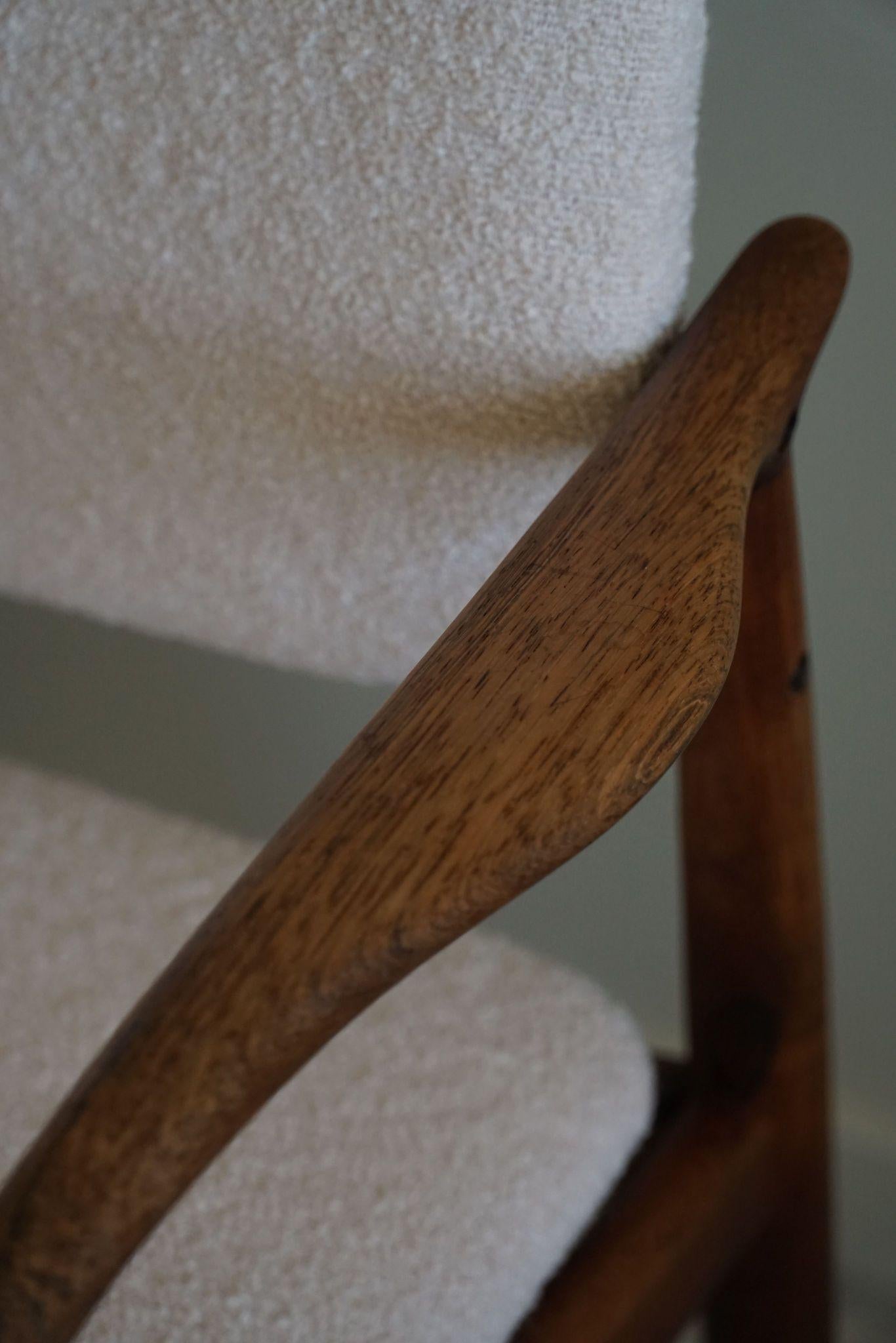 Erik Buch, Armchair in Rosewood & Bouclé, Captains Chair, Ørum Møbelfabrik, 1960 For Sale 4