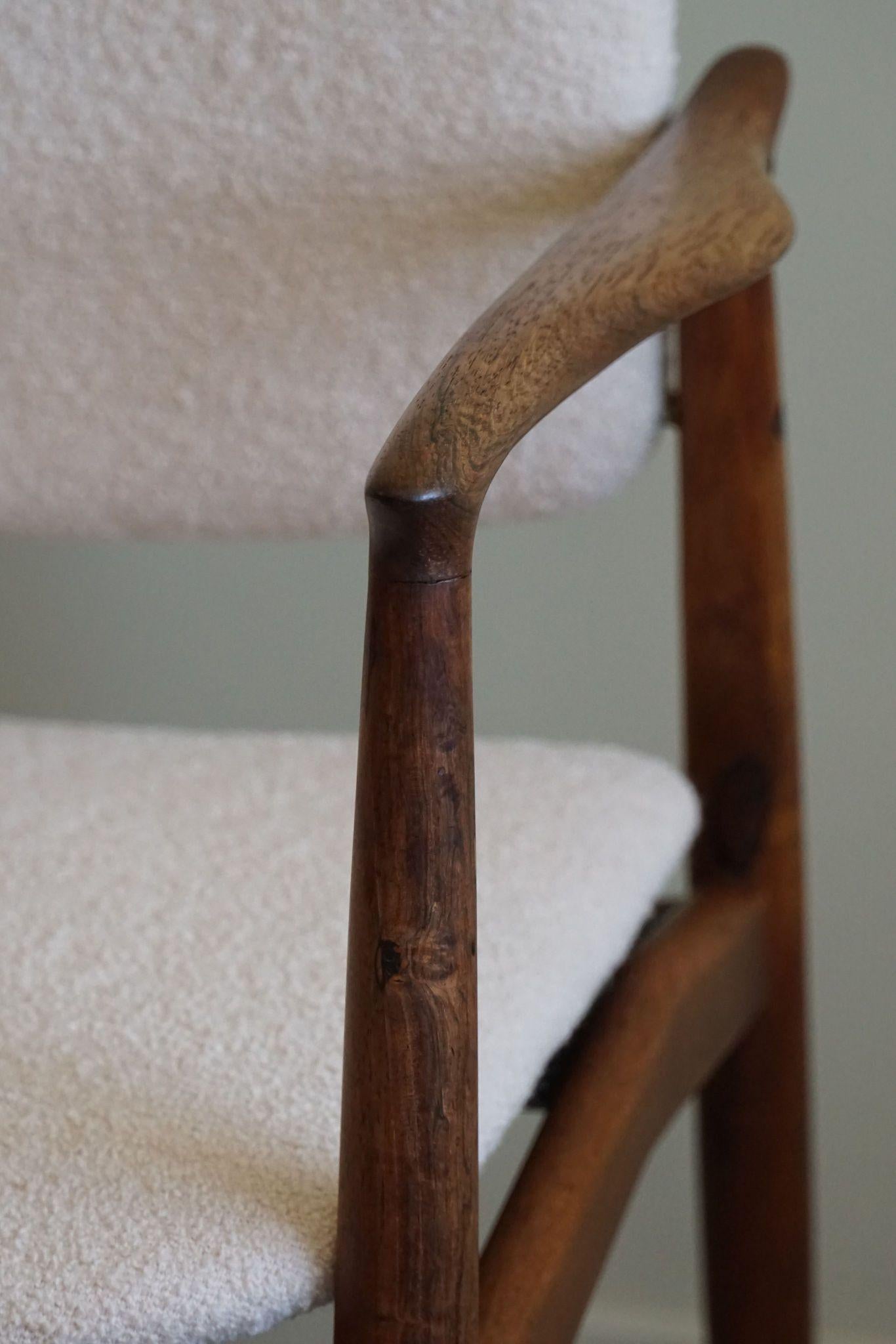 Erik Buch, Armchair in Rosewood & Bouclé, Captains Chair, Ørum Møbelfabrik, 1960 For Sale 5