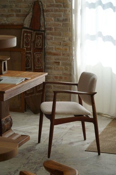 Erik Buch, Armchair in Rosewood & Bouclé, Captains Chair, Ørum Møbelfabrik, 1960