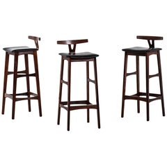 Erik Buch Bar Stools in Rosewood Produced by Dyrlund in Denmark