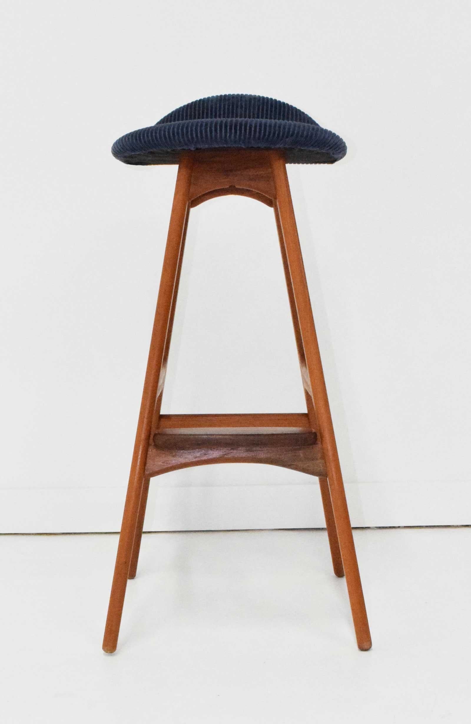 Danish Erik Buch Bar Stools in Teak