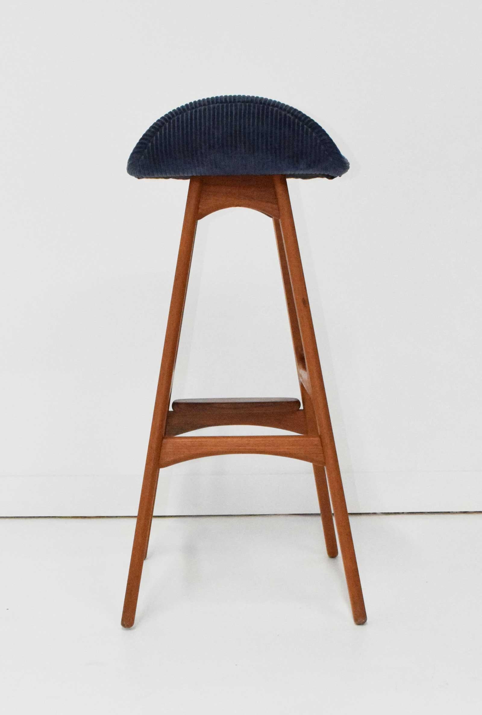 20th Century Erik Buch Bar Stools in Teak