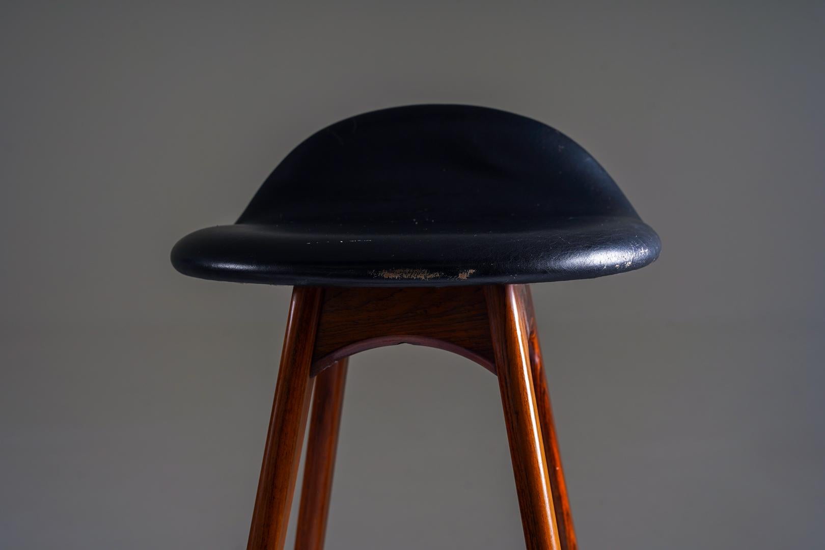 20th Century Erik Buch Bar Stools Model OD-61 for Odense Møbelfabrik, Denmark, 1960s For Sale
