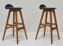 Erik Buch Bar Stools Model OD-61, O. D. Mobler, in Teak and Rosewood