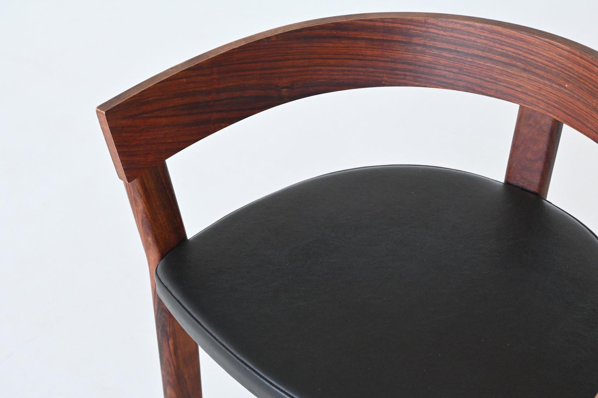 Erik Buch boomerang dry bar and stool rosewood Dyrlund Denmark 1960 For Sale 12