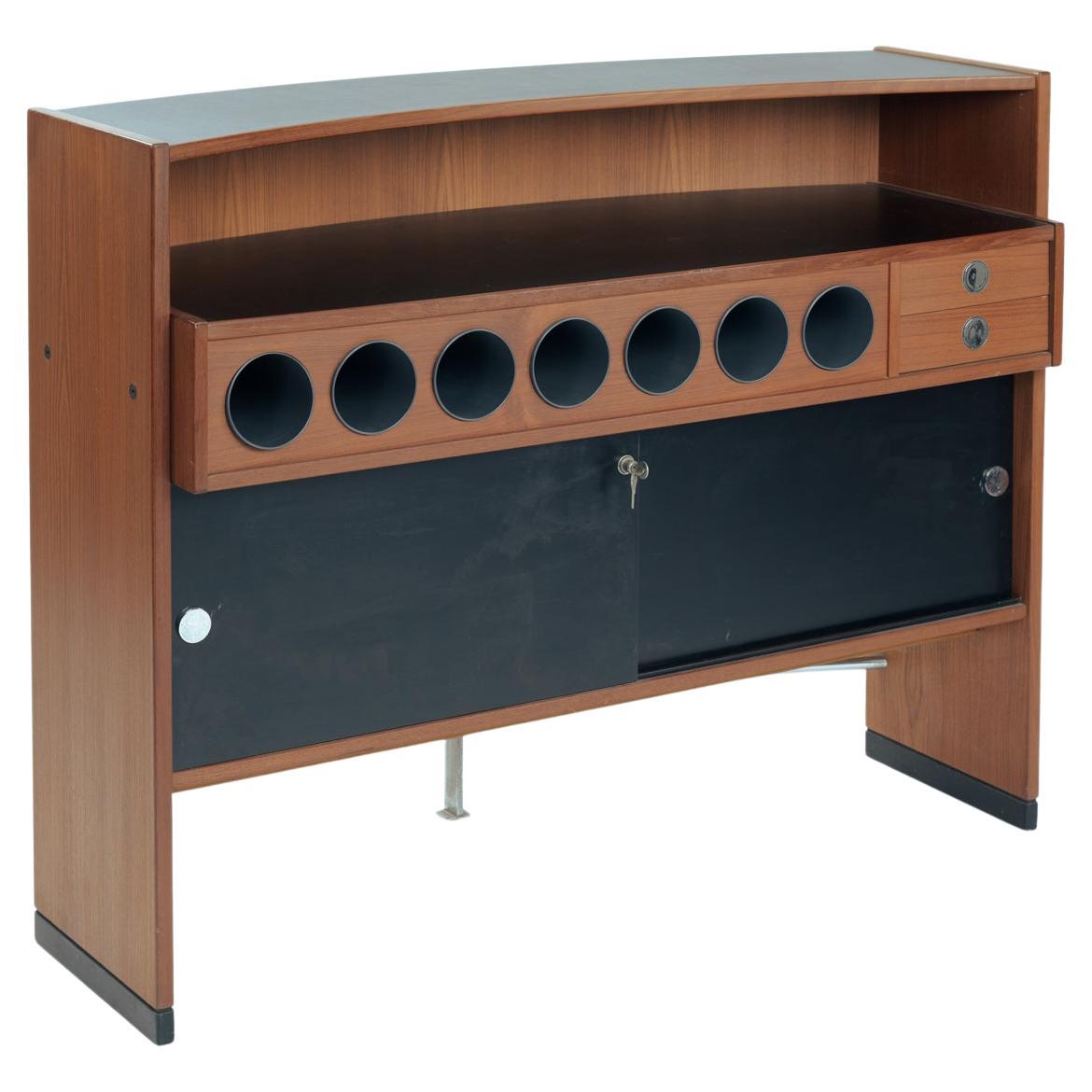 Erik Buch boomerang dry bar cabinet in teak for Dyrlund, 1960s