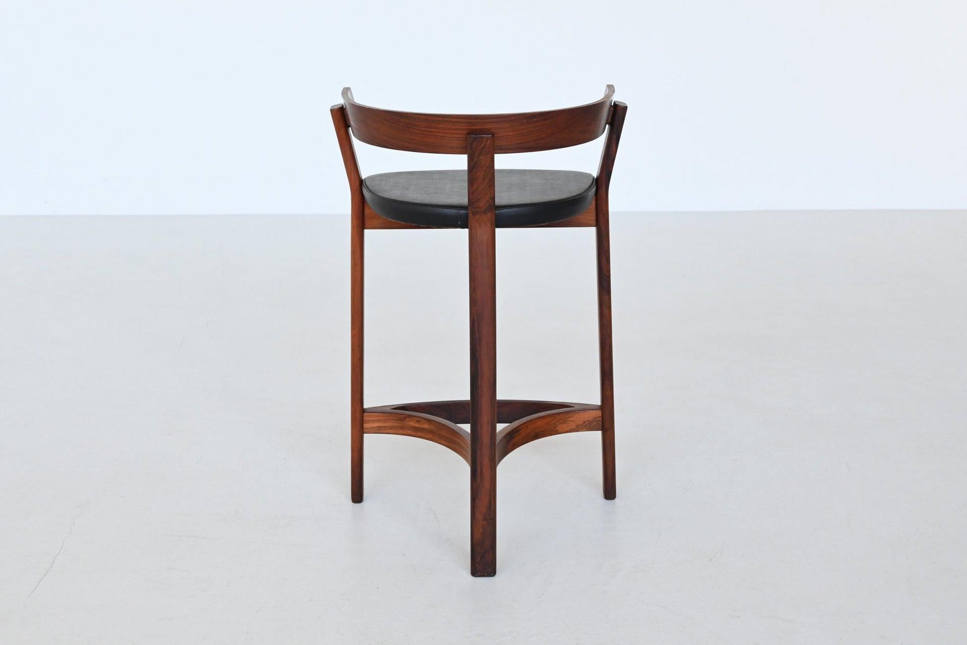 Erik Buch boomerang dry bar set in rosewood Dyrlund Denmark 1960 11