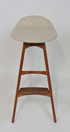 Erik Buch Buck Midcentury Danish Modern Teak and Rosewood Counter Bar Stool