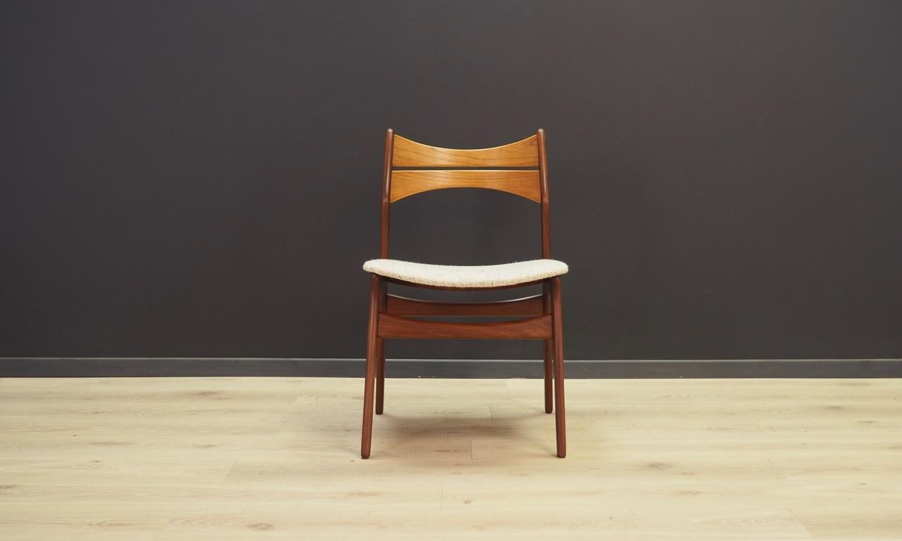 Phenomenal set of two chairs from the 1960s-1970s, Scandinavian design by Erik Buch. Teak construction, original upholstery (color - gray). Preserved in good condition (small bruises and scratches) - directly for use.

Dimensions: height 81 cm,