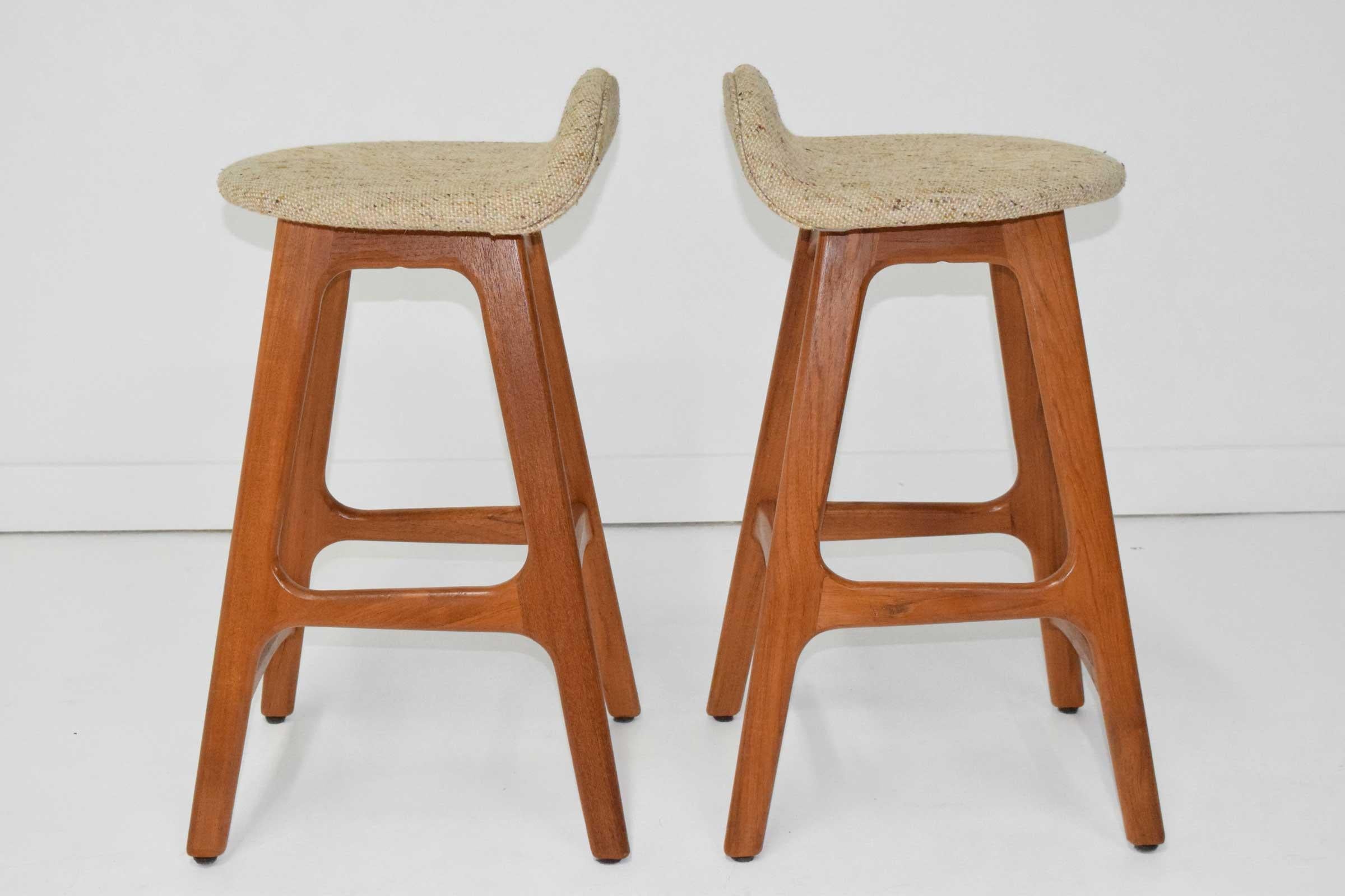 Erik Buch Counter Height Bar Stools in Teak 1