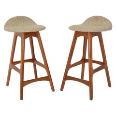 Erik Buch Counter Height Bar Stools in Teak