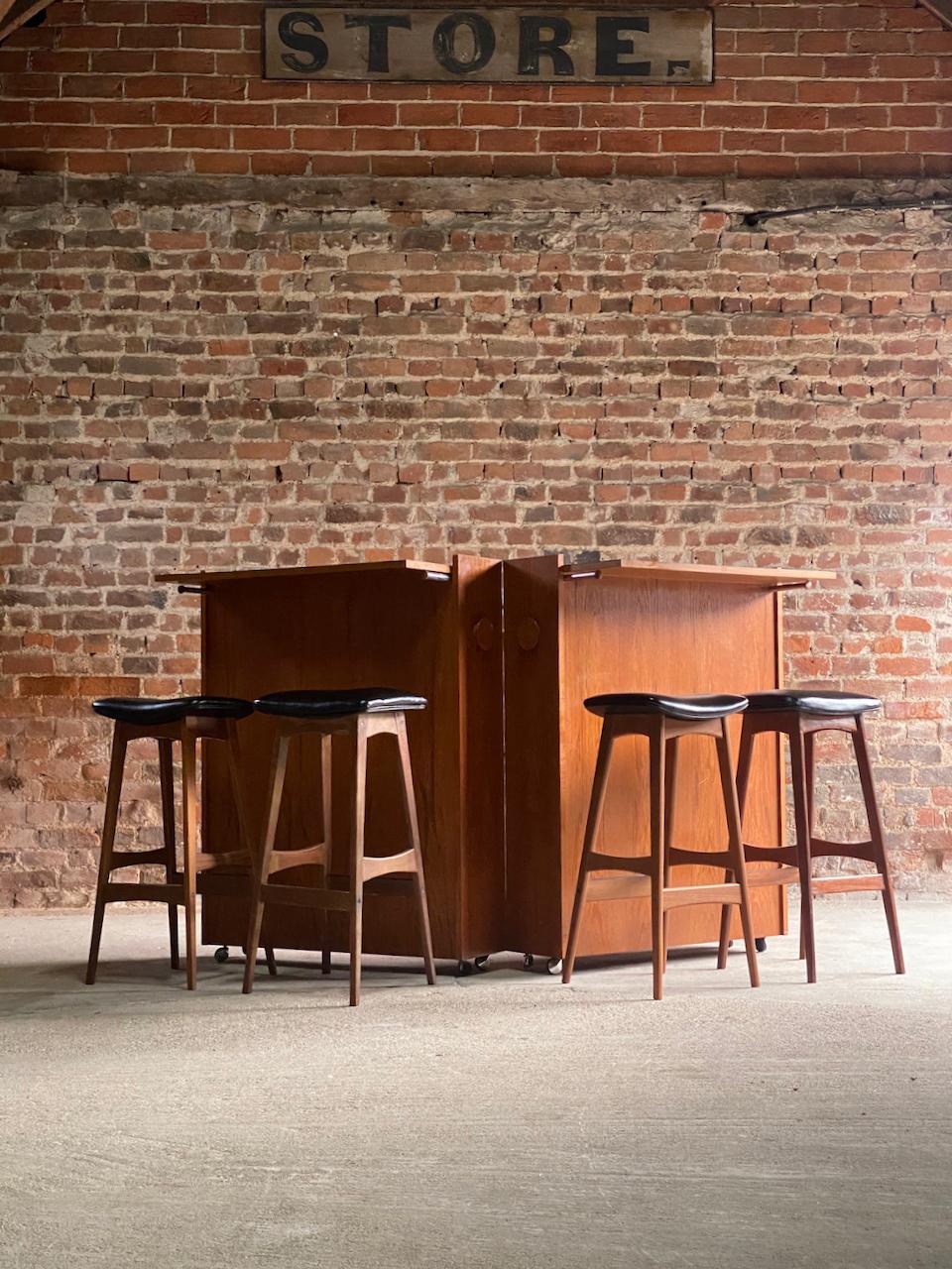 Erik Buch Drinks Bar and Barstools by Johannes Andersen, Circa 1960 6