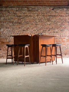 Erik Buch Drinks Bar and Barstools by Johannes Andersen, Circa 1960