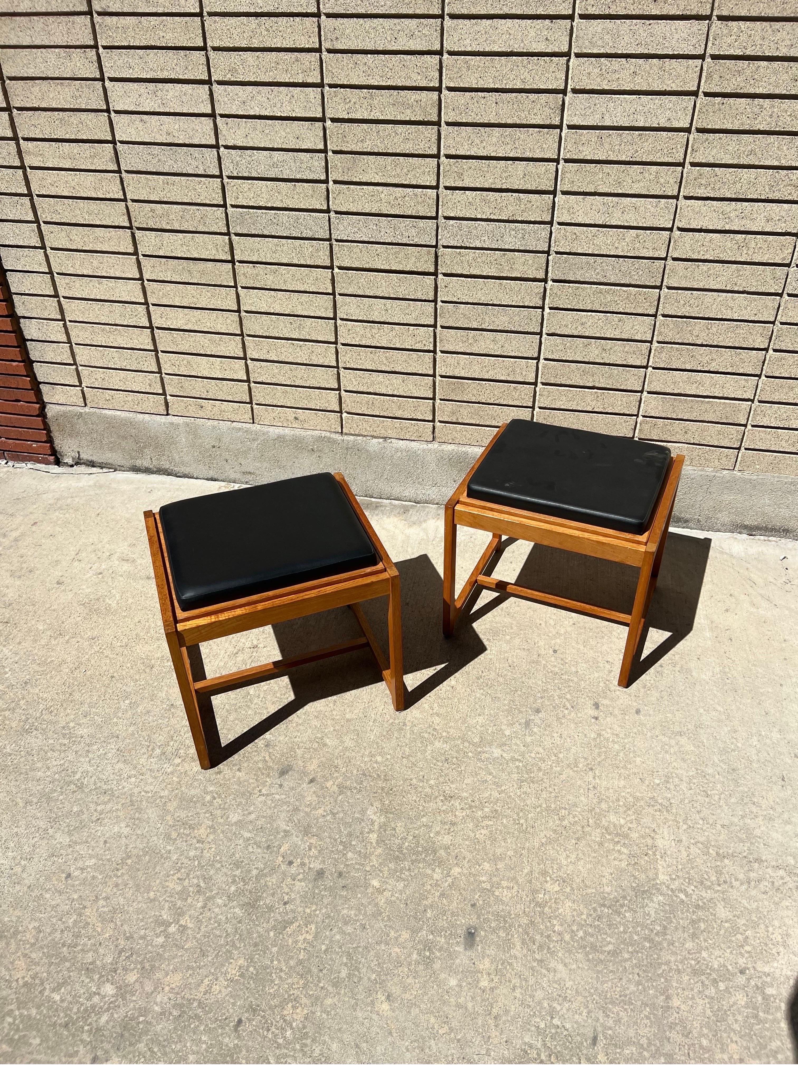 Mid-20th Century Erik Buch Flip Top Teak set of Stools / Side Tables for O.D. Mobler Denmark