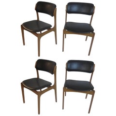 Erik Buch for O.D. Mobler A-S Set of Four Dining Chairs