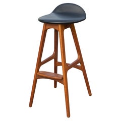 Erik Buch for O.D. Mobler Vintage Danish Solid Teak Bar Stool