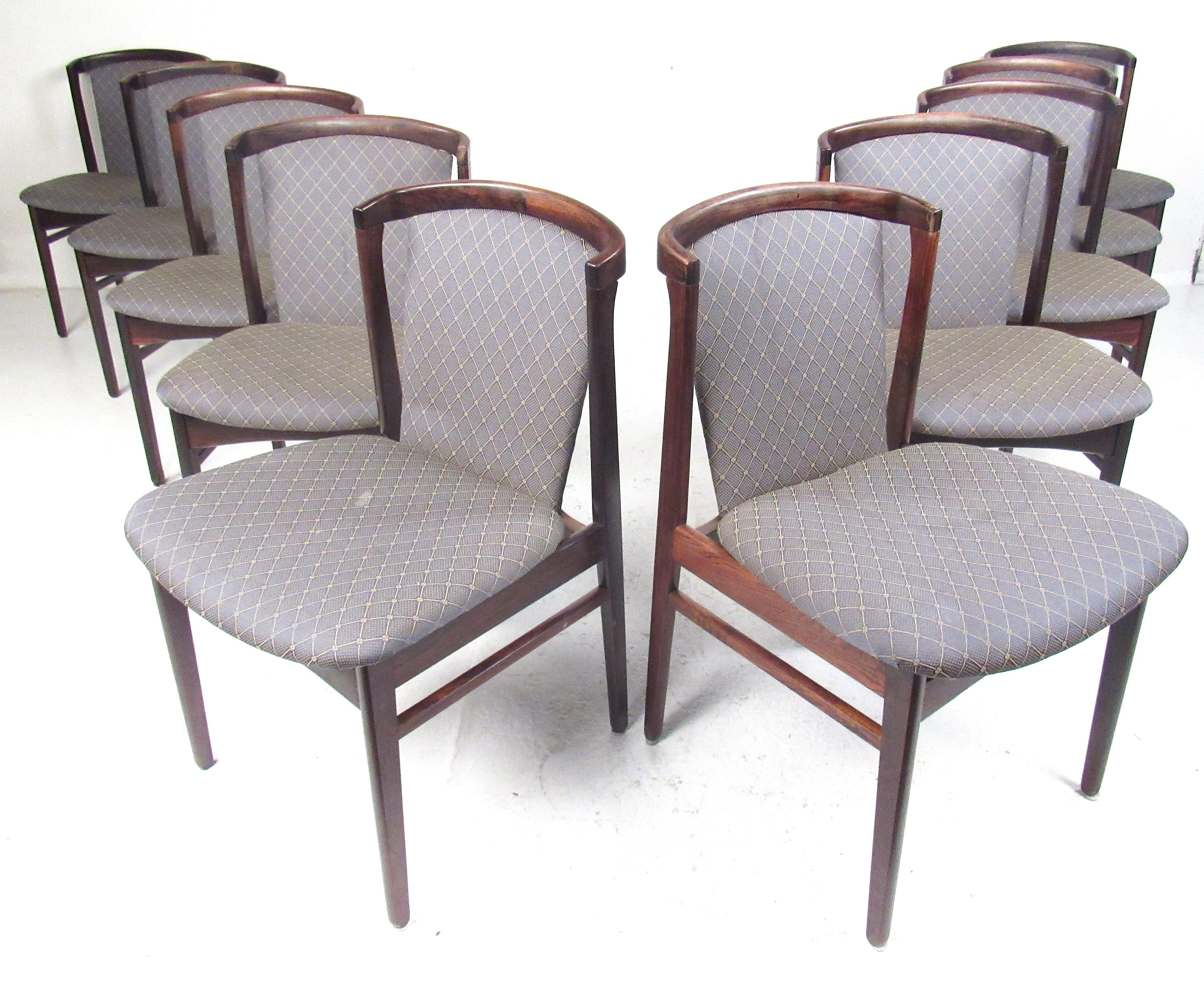 Scandinavian Modern Erik Buch for Orum Mobler Rosewood Dining Chairs and Table For Sale