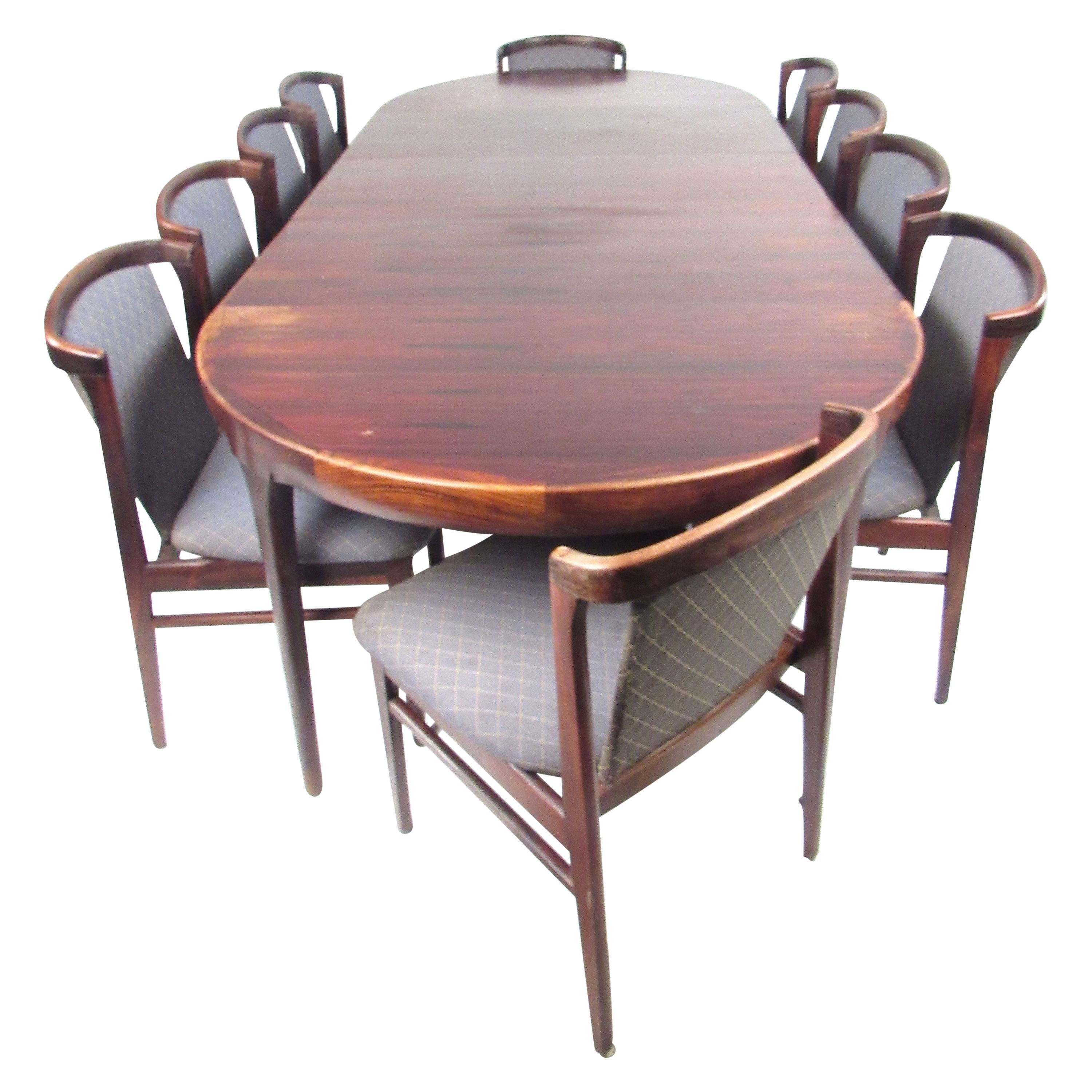 Erik Buch for Orum Mobler Rosewood Dining Chairs and Table For Sale