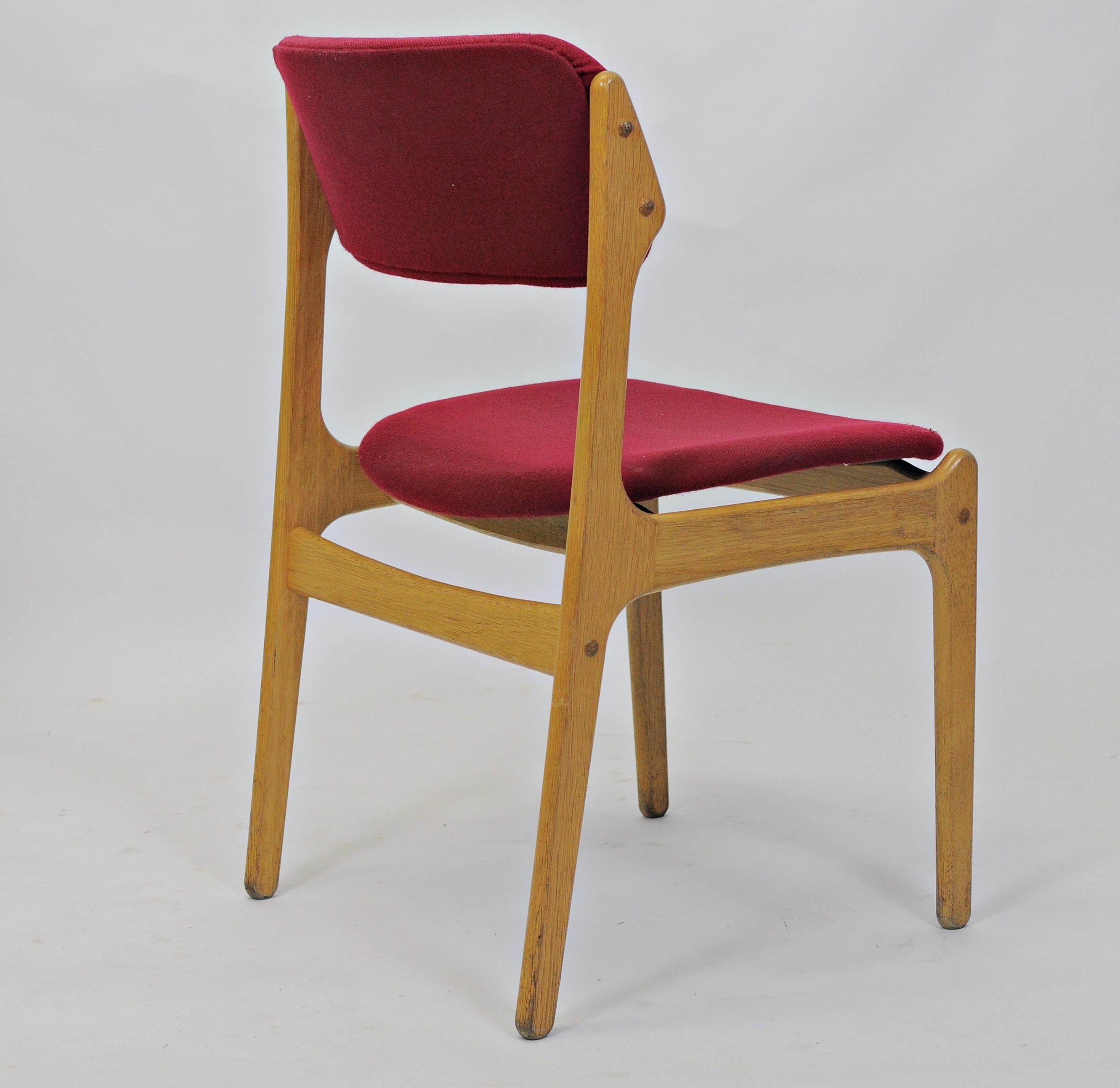 Erik Buch Four Restored and Reupholstered Dining Chairs and Two Armchairs in Oak 1