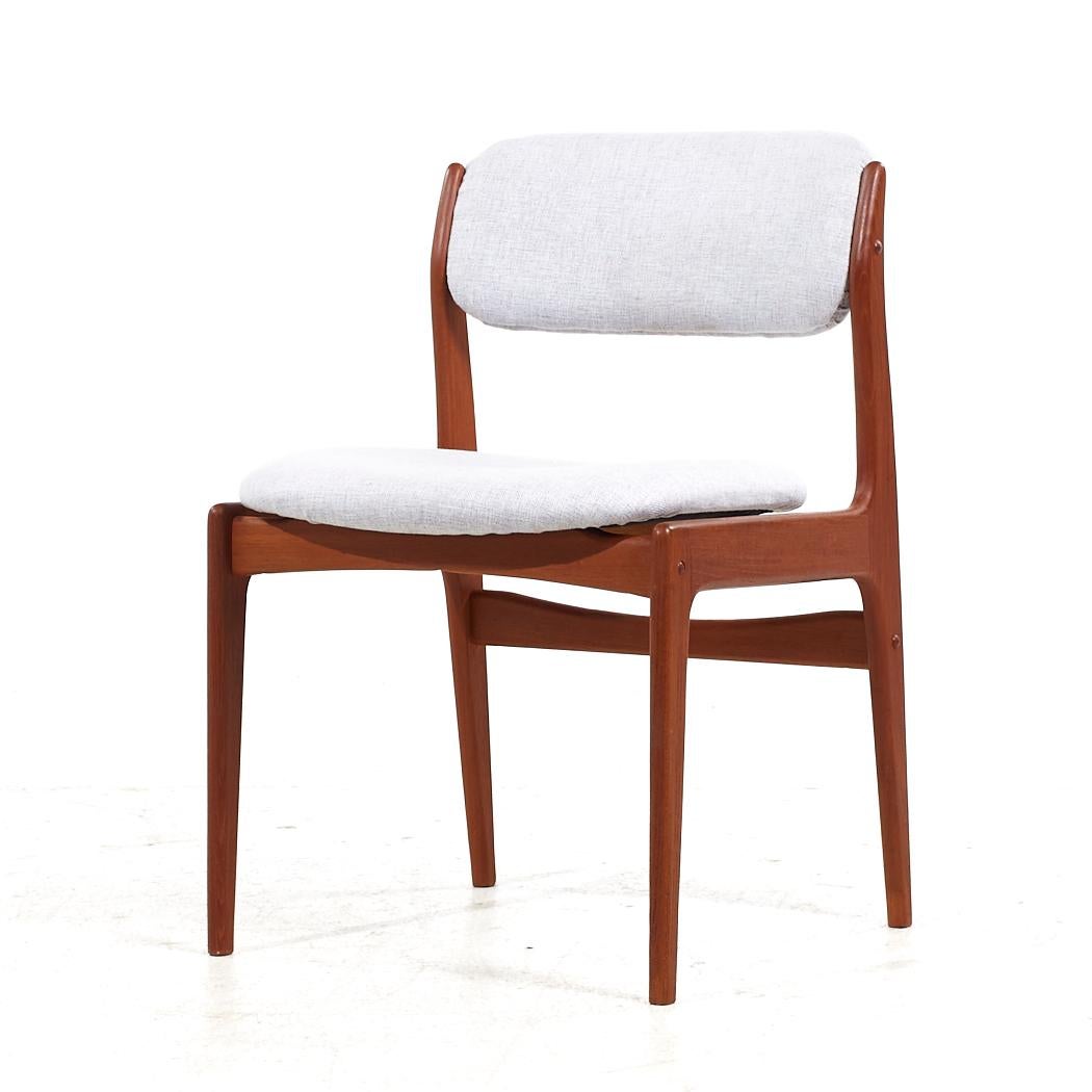 Upholstery Erik Buch Mid Century Danish Teak Dining Chairs - Set of 4 For Sale