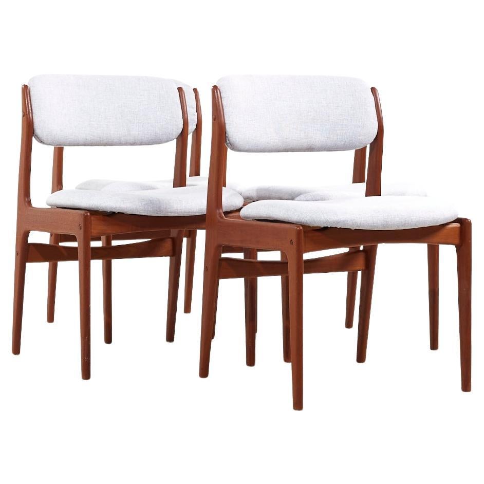 Erik Buch Mid Century Danish Teak Dining Chairs - Set of 4 For Sale