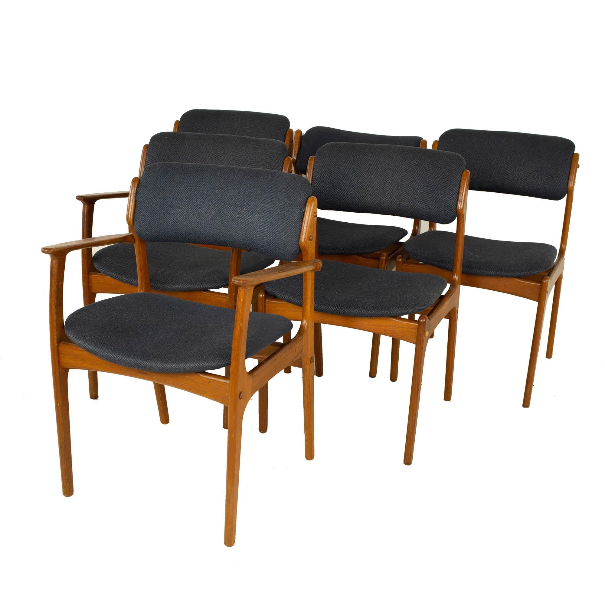 Mid-Century Modern Erik Buch Mid Century Danish Teak Dining Chairs, Set of 6