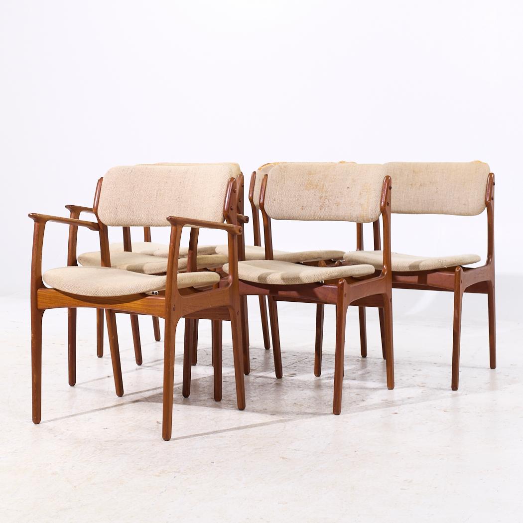 Erik Buch Dänische Teakholz-Esszimmerstühle aus der Mitte des Jahrhunderts - 6er-Set (Moderne der Mitte des Jahrhunderts) im Angebot