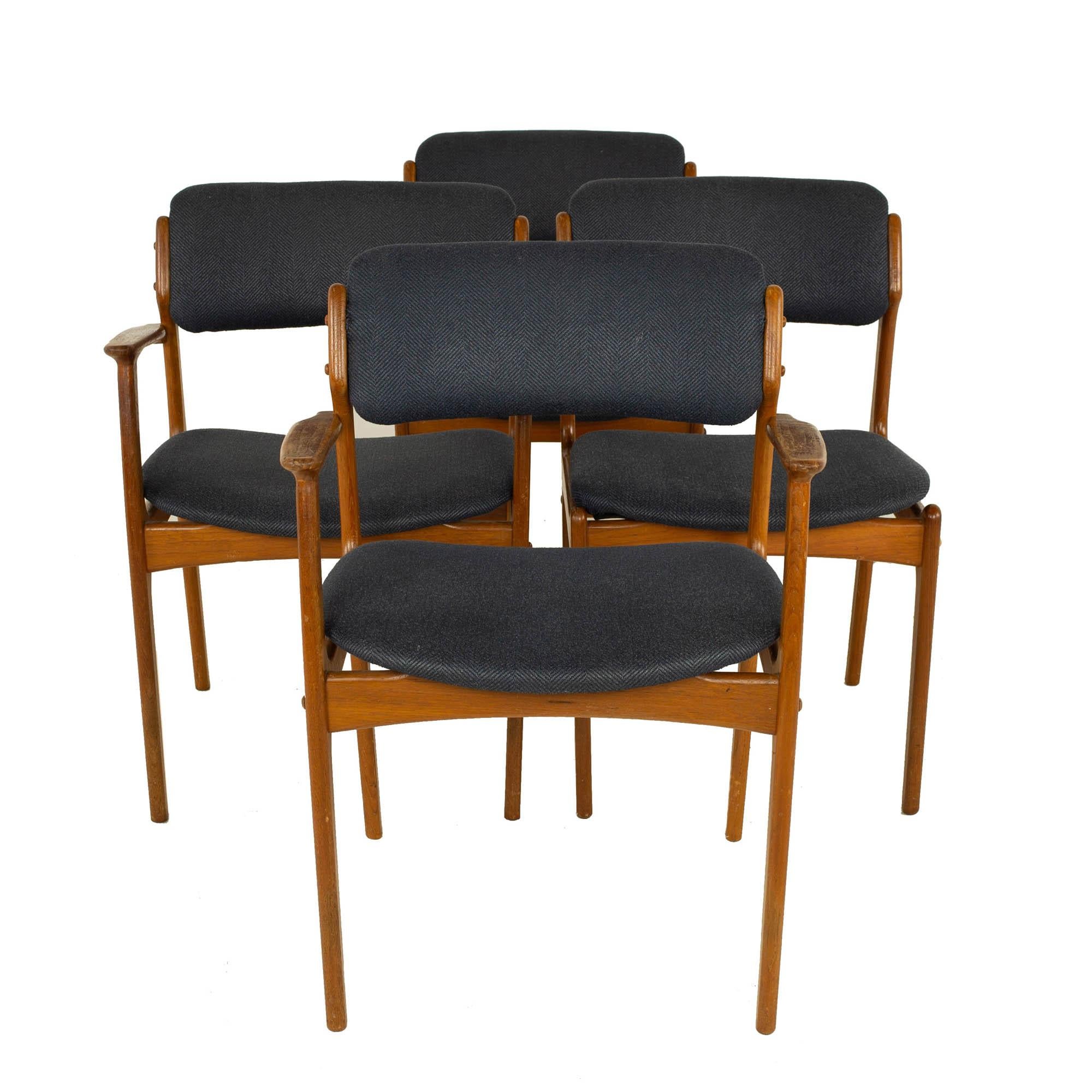 Late 20th Century Erik Buch Mid Century Danish Teak Dining Chairs, Set of 6