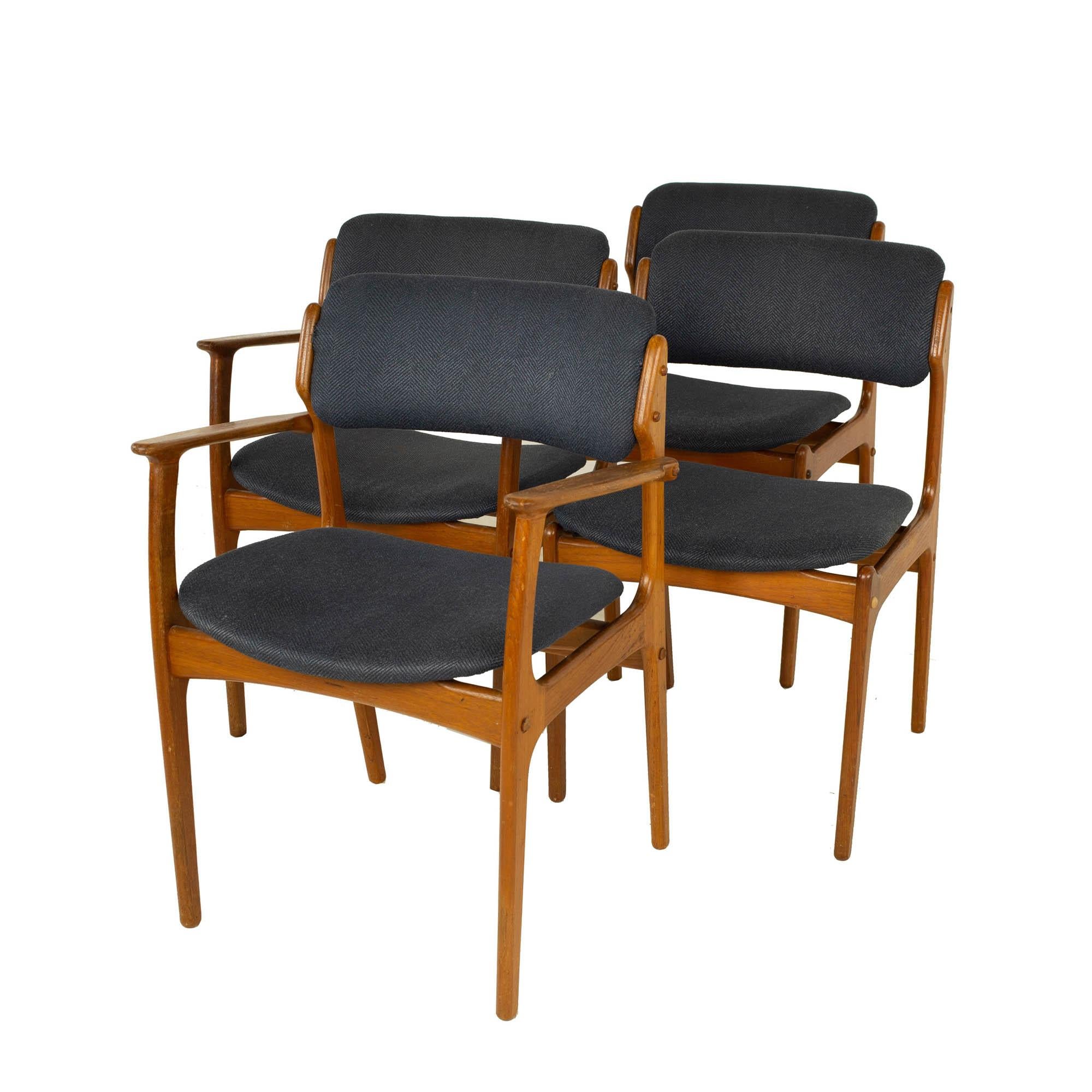 Upholstery Erik Buch Mid Century Danish Teak Dining Chairs, Set of 6